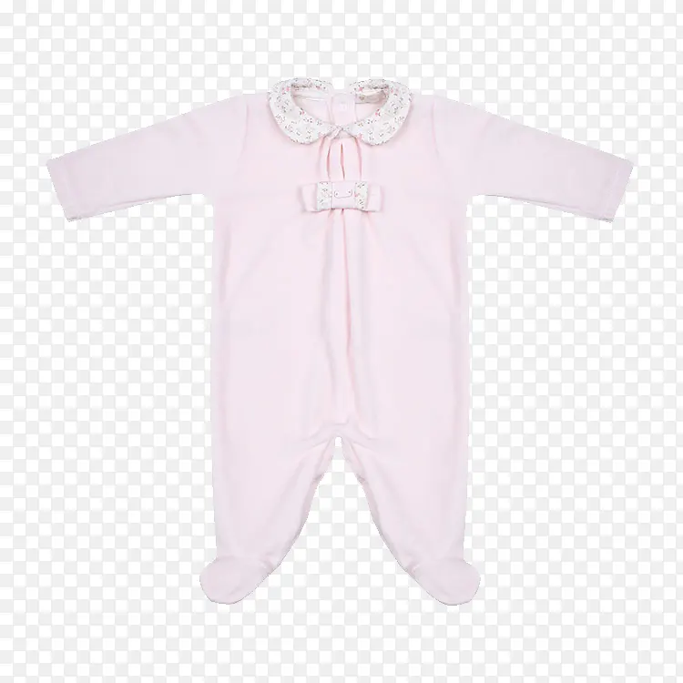 nanan粉色花边领婴幼儿连体衣