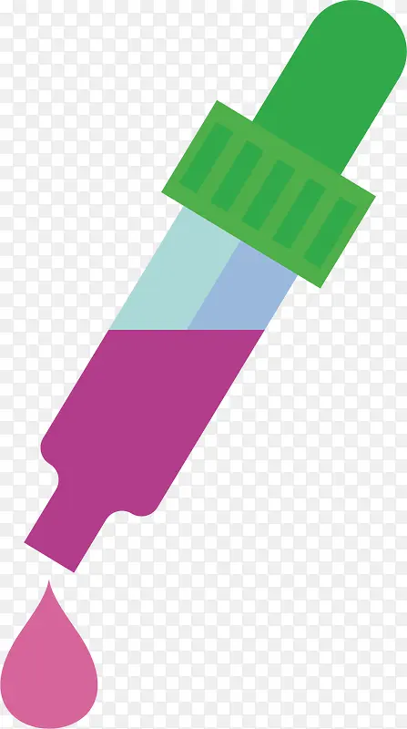矢量图水彩紫色滴管