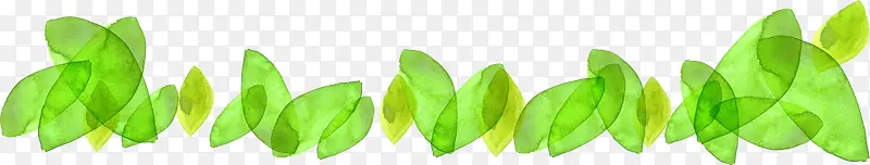 绿色半透明手绘树叶