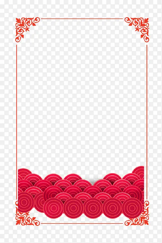 简约红色喜庆年货边框矢量素材