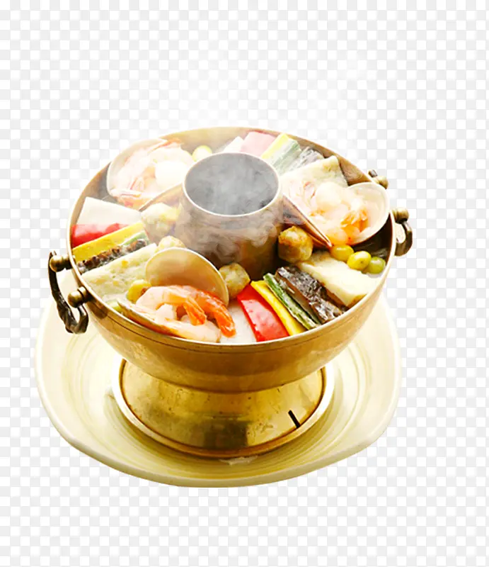 火锅冒热气美食食物餐饮免抠老式