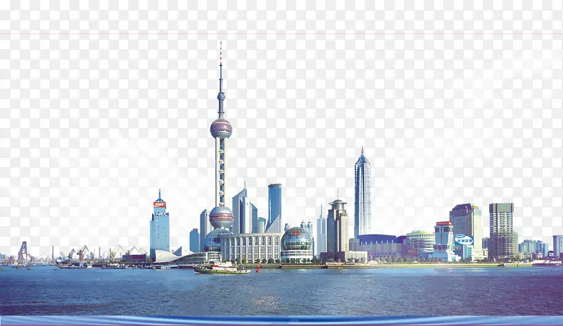 蓝色调的上海外滩和东方明珠PNG图片素材下载_图片编号8360088-PNG素材网