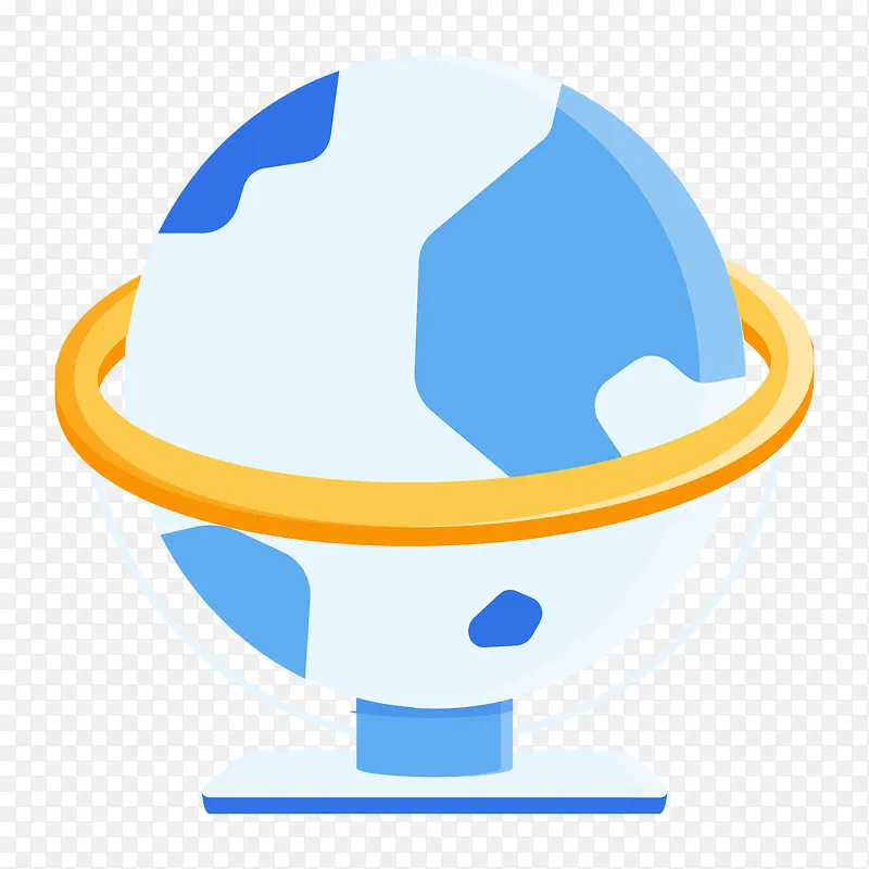 蓝色圆弧地球卡通图标