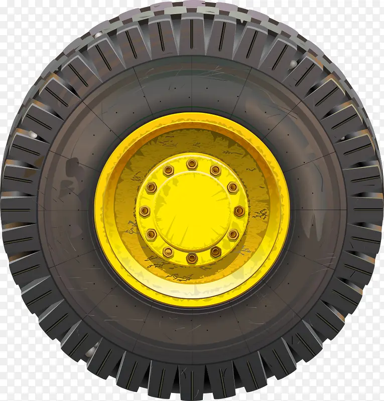 矢量黄色金属轮胎