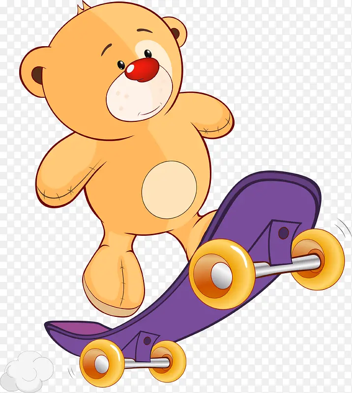 黄色滑板小熊