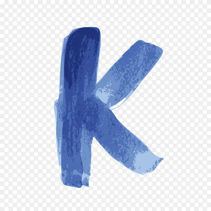 蓝色水墨字母K