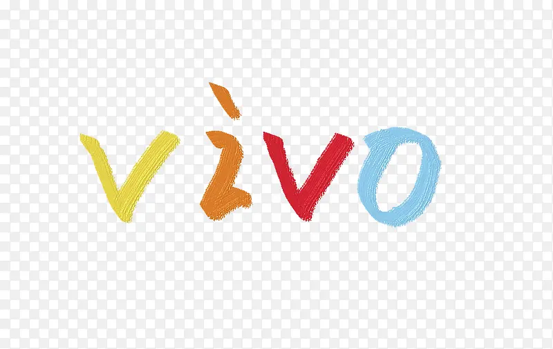 水彩颜料手绘vivo手机logo