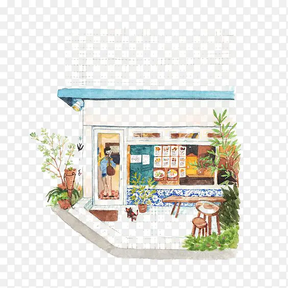 手绘店面PNG图片素材下载_图片编号8363241-PNG素材网