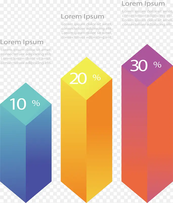 彩色立方体信息图表