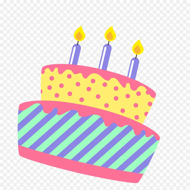 卡通彩色生日蛋糕设计