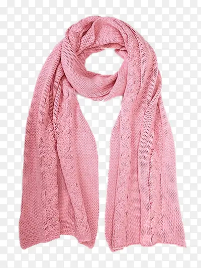 粉色毛线围巾