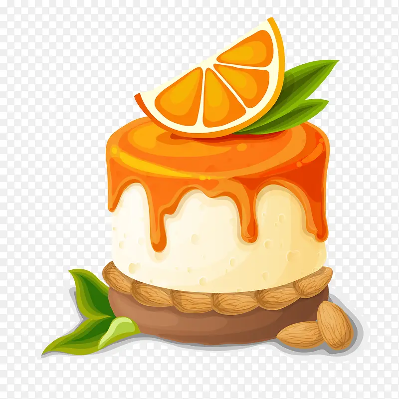 卡通橙子蛋糕设计