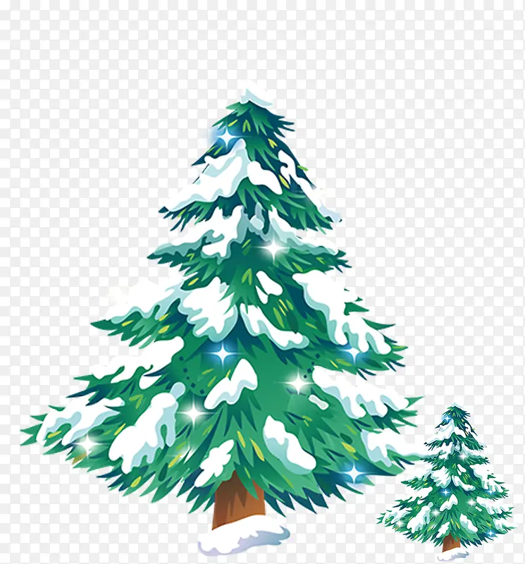 冬天绿色圣诞树设计