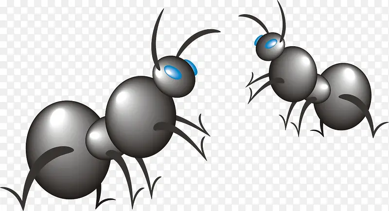 手绘卡通蚂蚁 动物 椭圆形