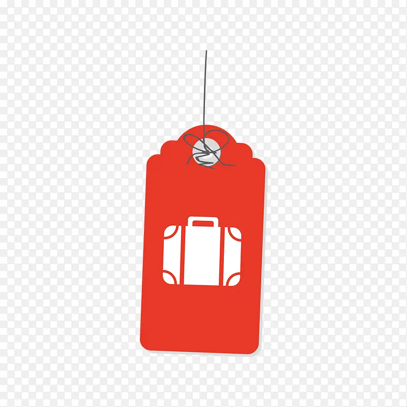 红白色旅行箱吊牌