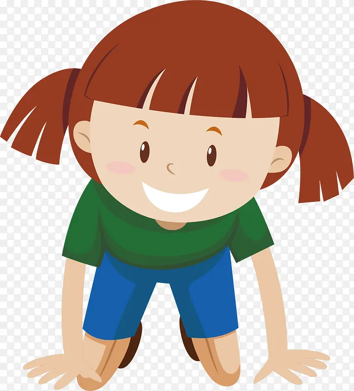 微笑的小女孩矢量图