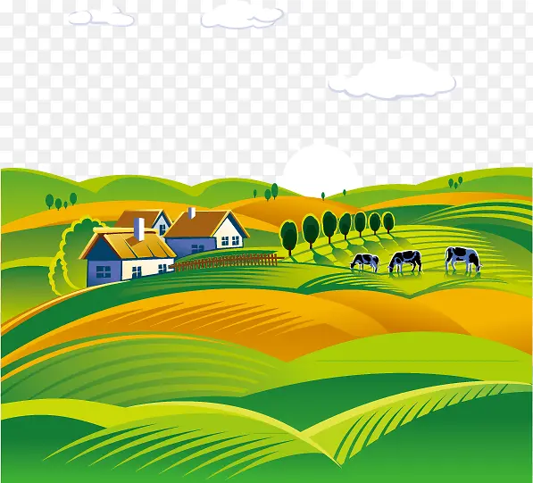 矢量绿色风景