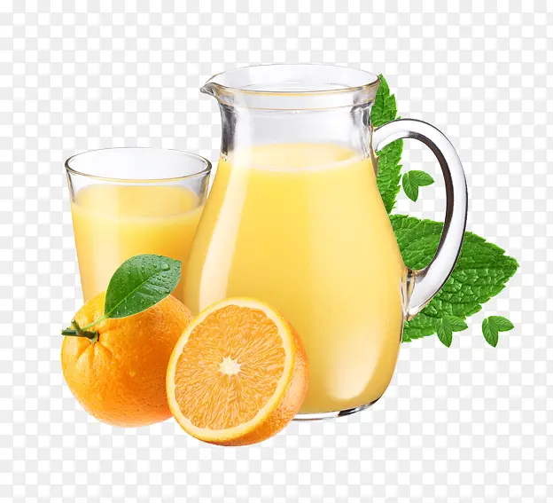 大杯的橙汁