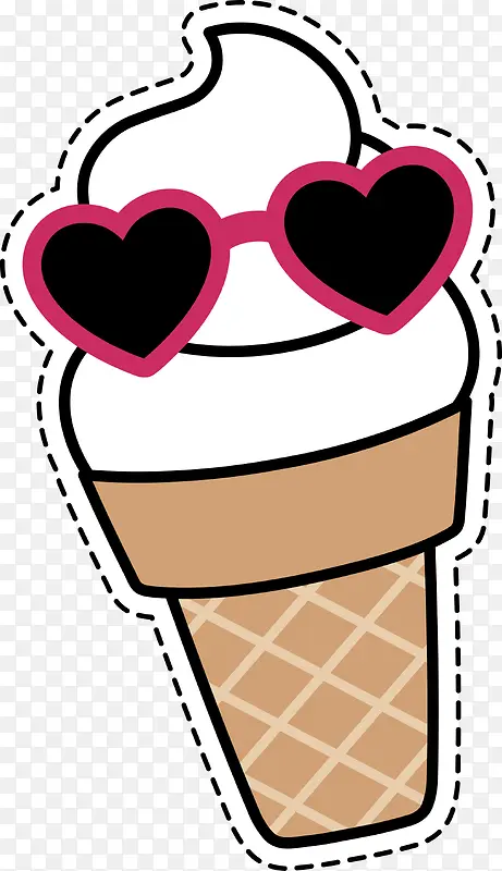 卡通时尚冰淇淋甜筒贴纸