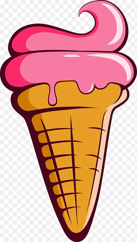 粉色卡通冰淇淋
