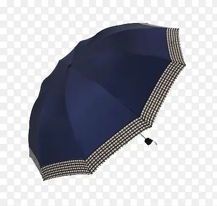 格子边折叠伞