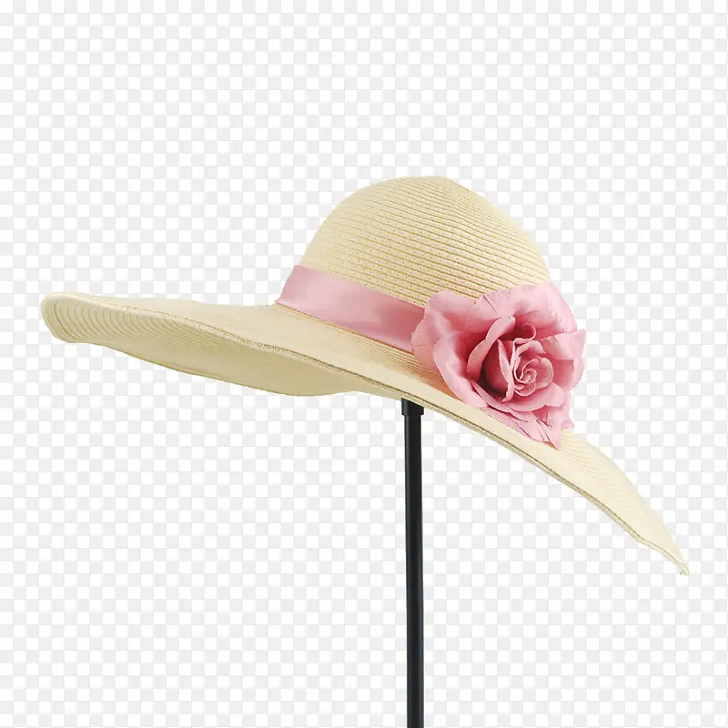 粉色花帽子