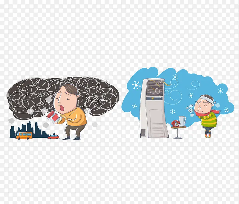 天气冷的卡通画图片PNG图片素材下载_图片编号8373697-PNG素材网