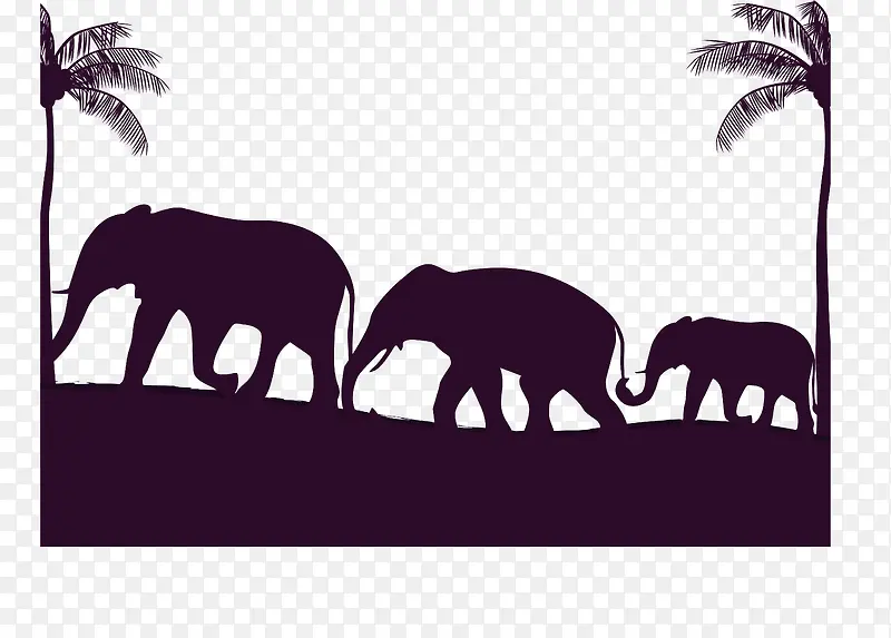 迁徙的大象家庭