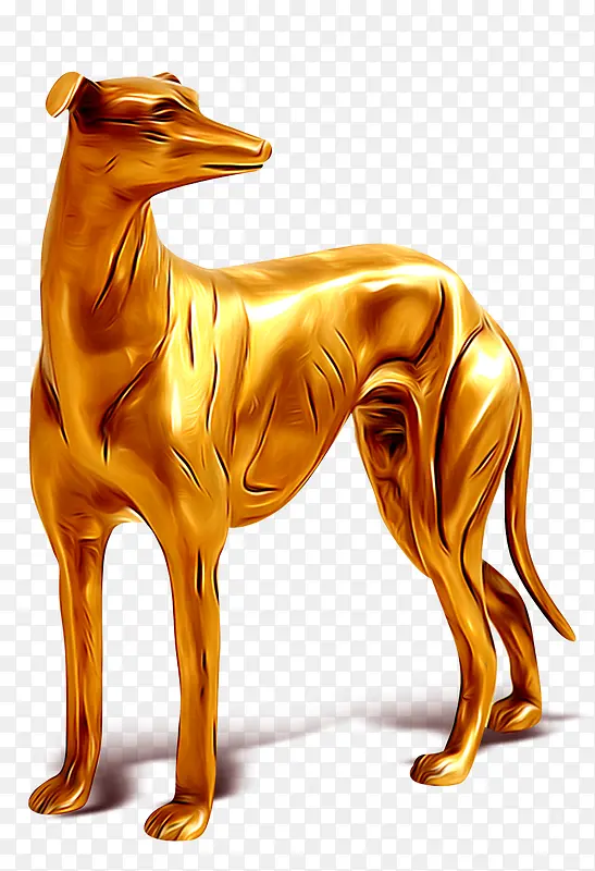 金属质感的狗狗雕塑