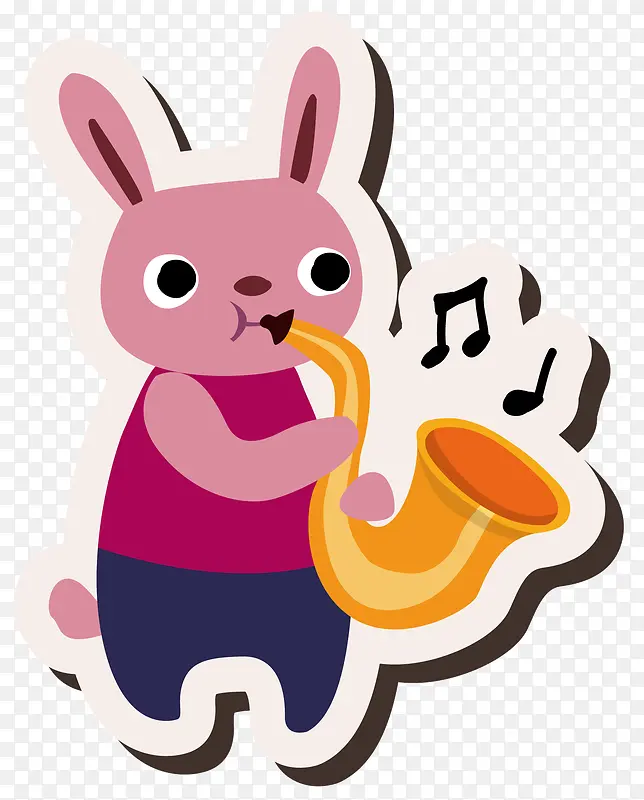 玩乐器的小兔子