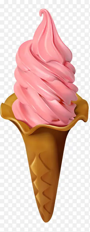 粉色冰淇淋甜筒