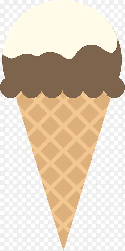 矢量图水彩甜筒冰淇淋