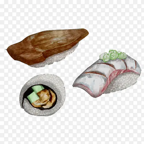 肉片寿司手绘画素材图片
