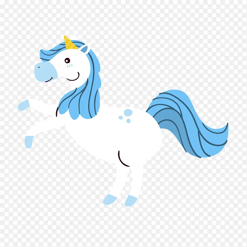 蓝色可爱的天使马PNG