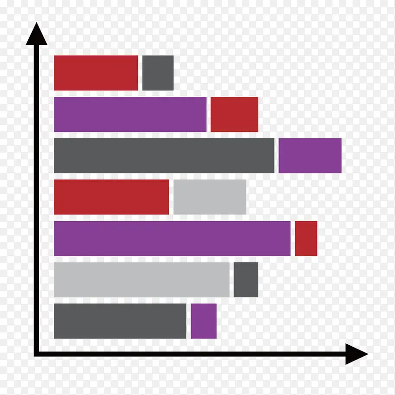 矢量横向柱形图坐标轴