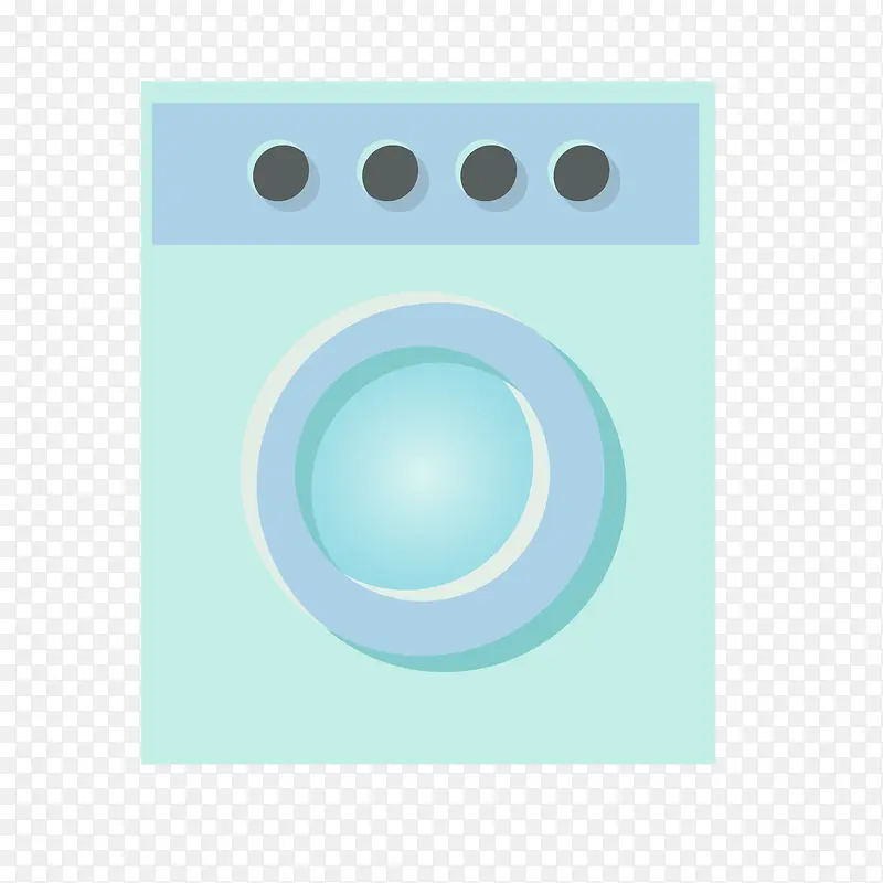 卡通扁平化滚筒洗衣机