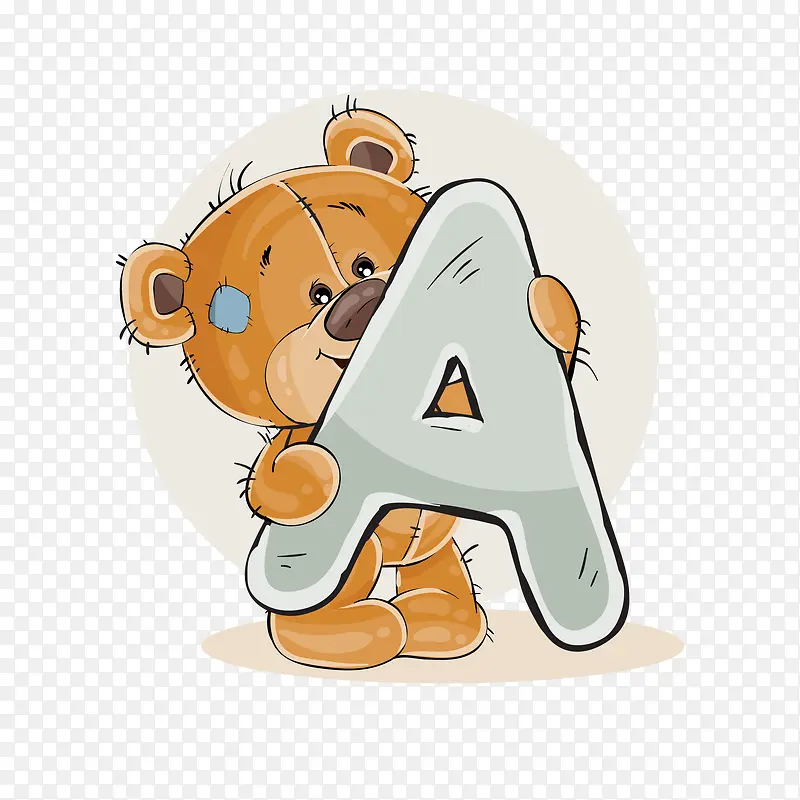 手绘字母A小熊免抠素材PNG图片素材下载_图片编号8378133-PNG素材网