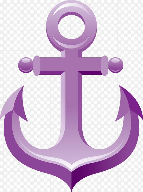 紫色简约卡通船锚