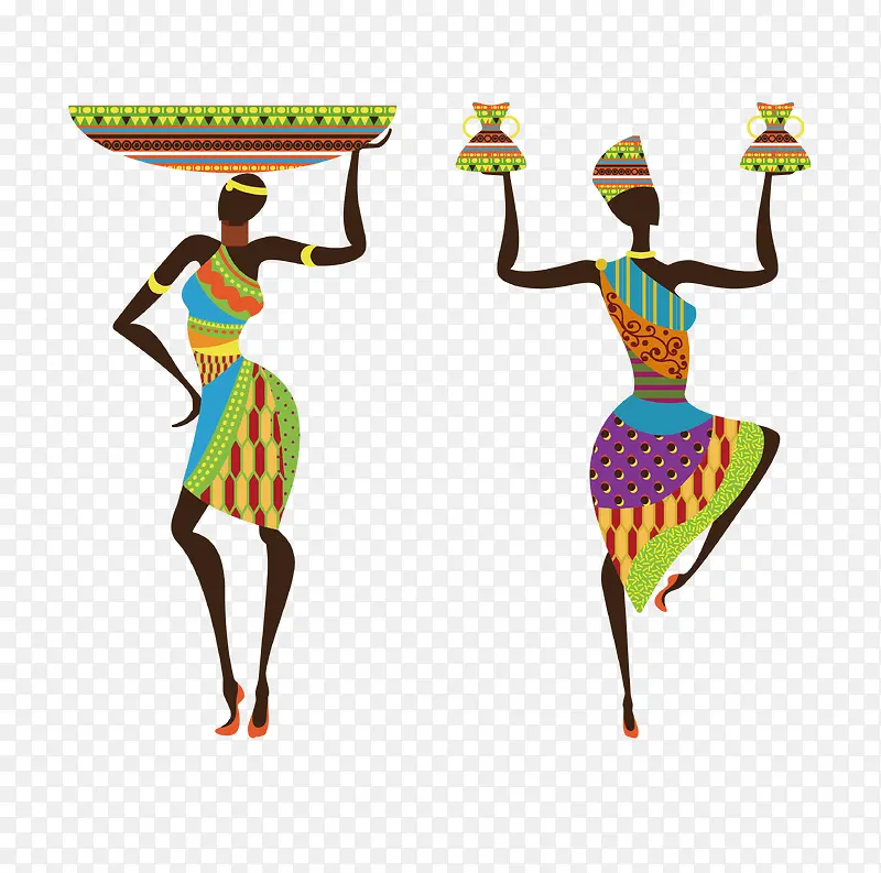 非洲跳舞的时尚女郎