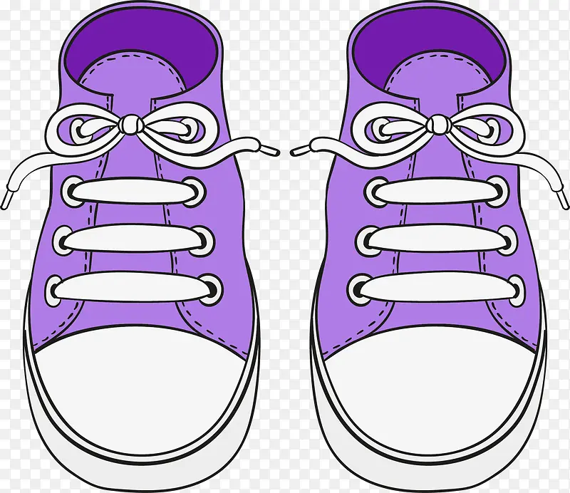 紫色卡通鞋子矢量图