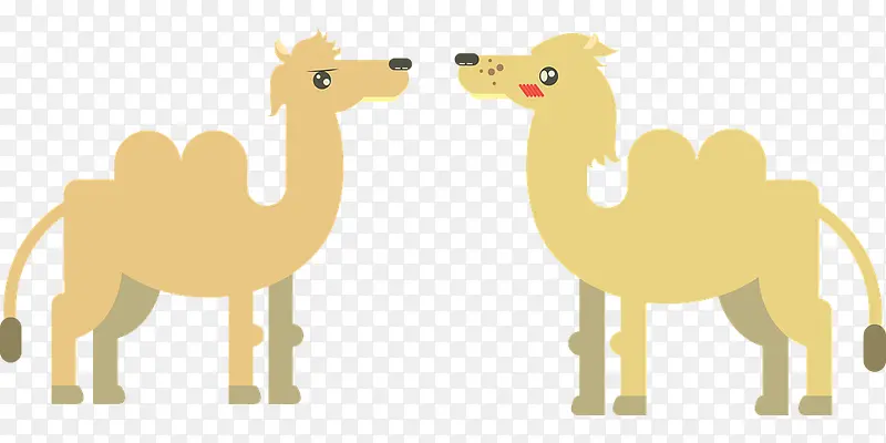 骆驼夫妇矢量图