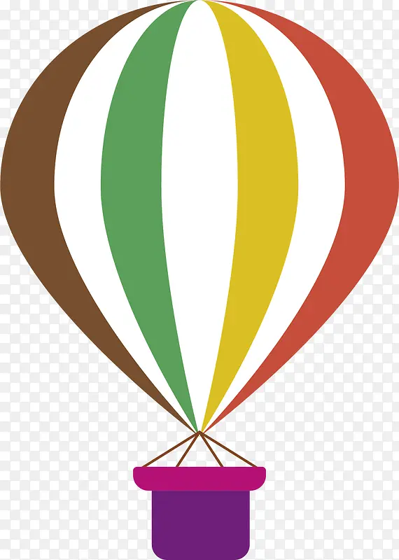 条纹热气球矢量图