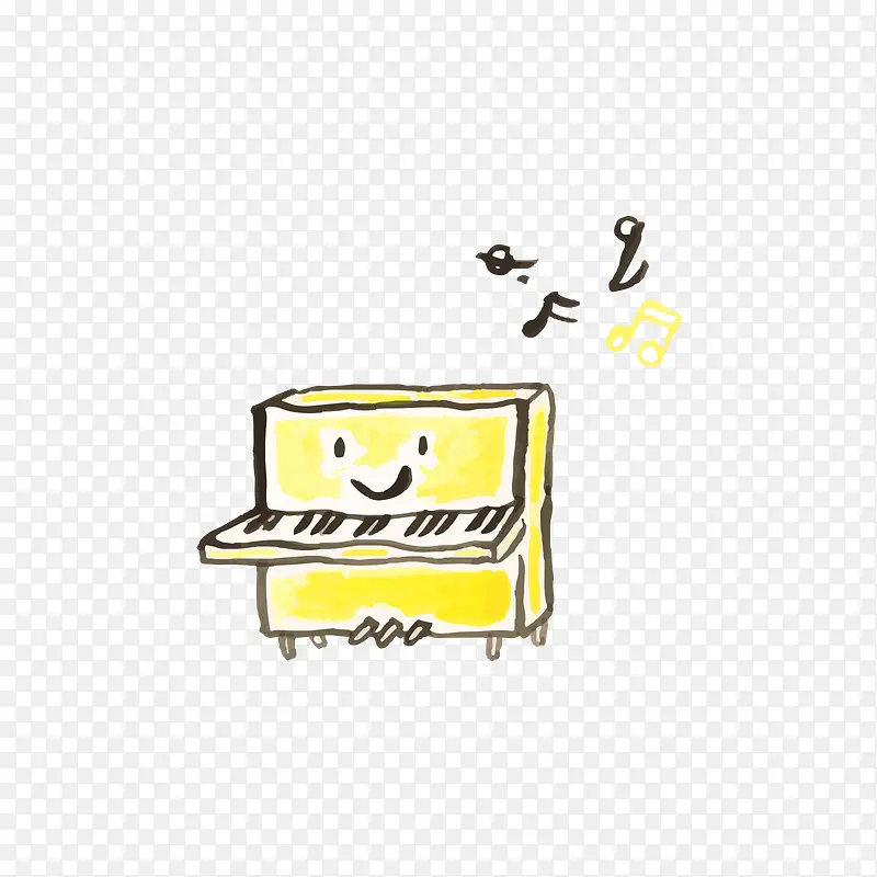 黄色卡通钢琴