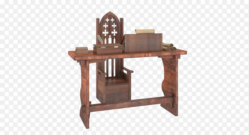 古代棕色复古书房写字桌