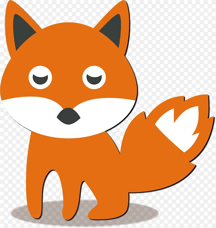 矢量卡通贴纸狐狸