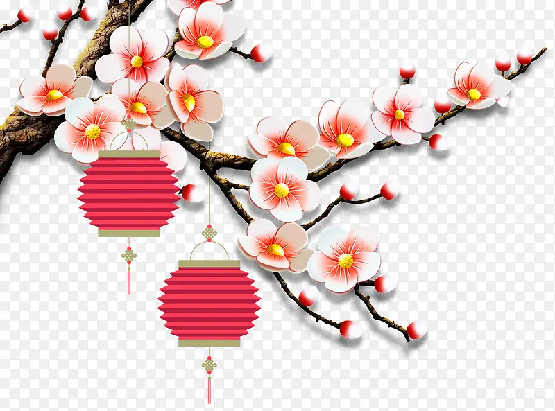 中国风手绘卡通鲜花