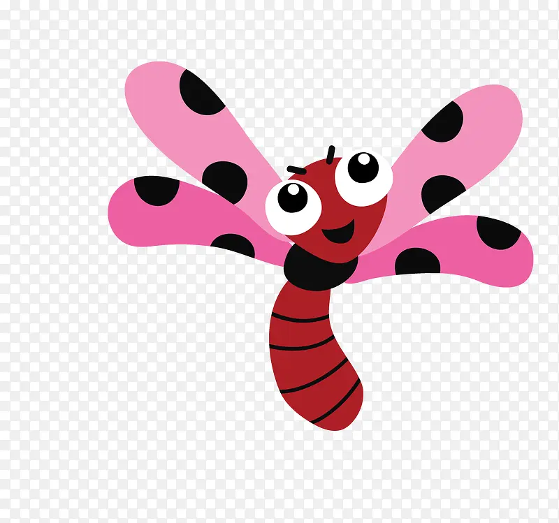 粉色可爱的卡通蜻蜓
