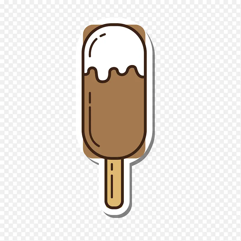 矢量扁平夏日巧克力雪糕