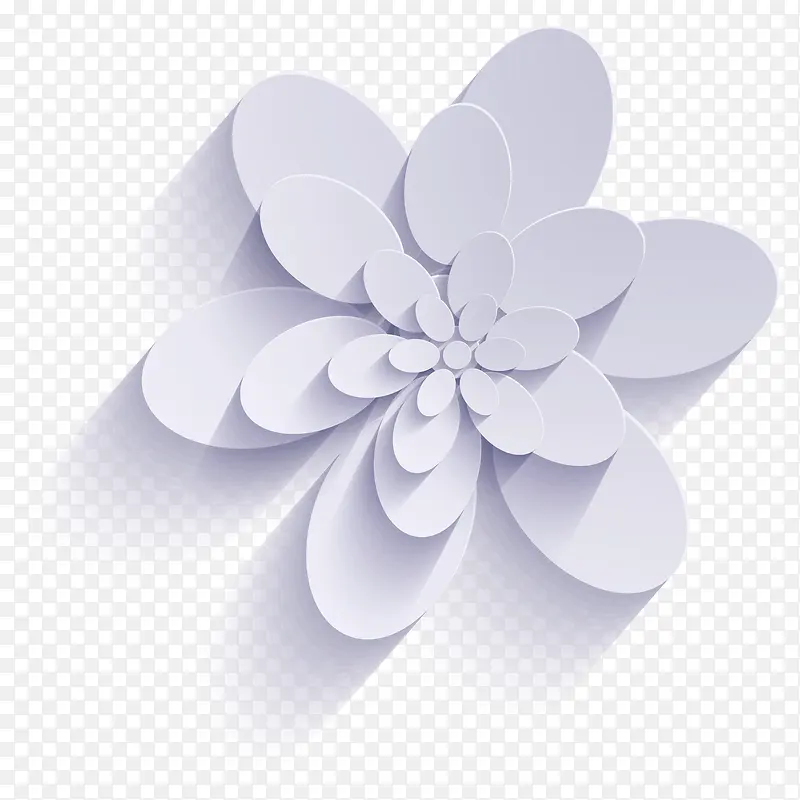 矢量白色立体花朵