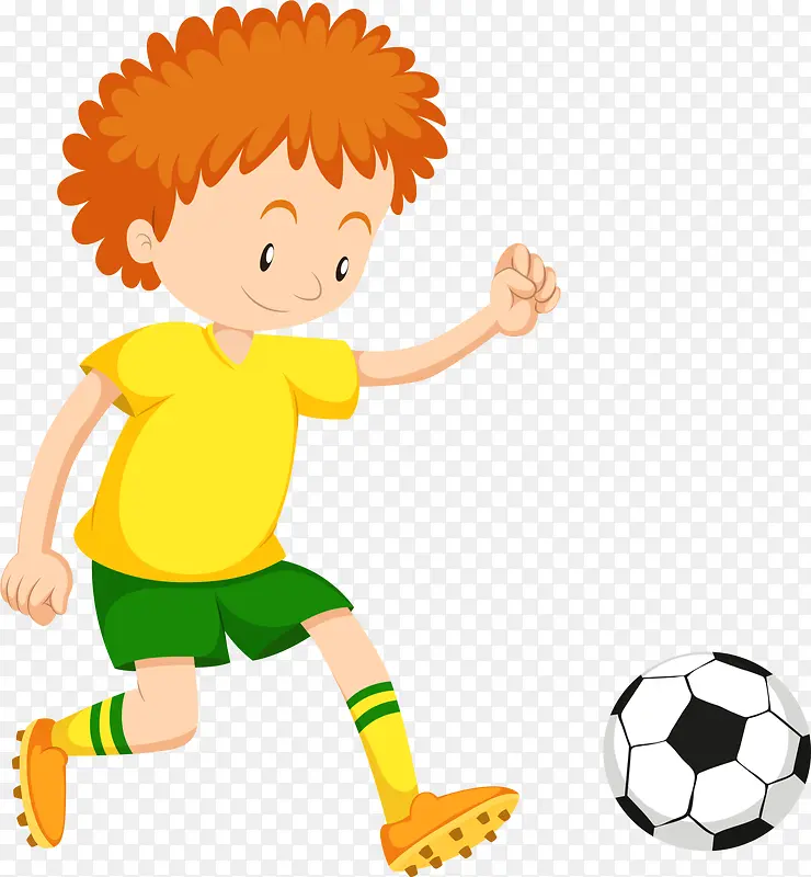 踢足球的短发男孩